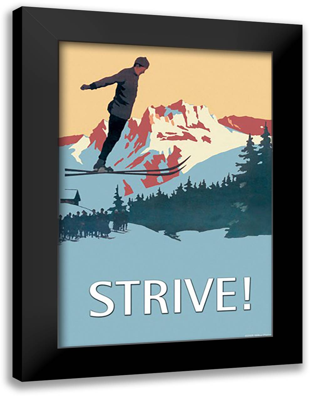 Strive! 16x22 Black Modern Wood Framed Art Print Poster by Pierce, Wilbur