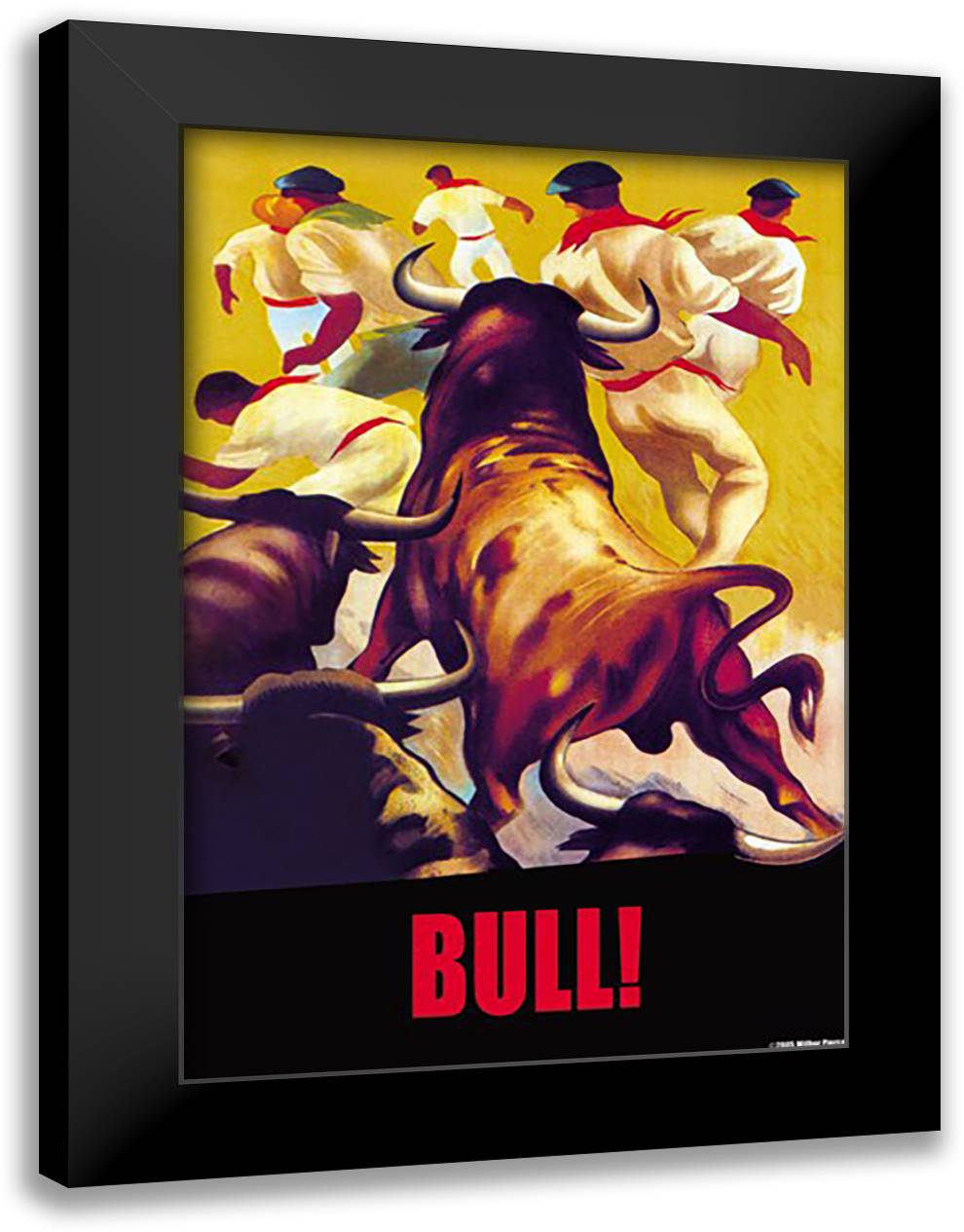 Bull! 16x22 Black Modern Wood Framed Art Print Poster by Pierce, Wilbur