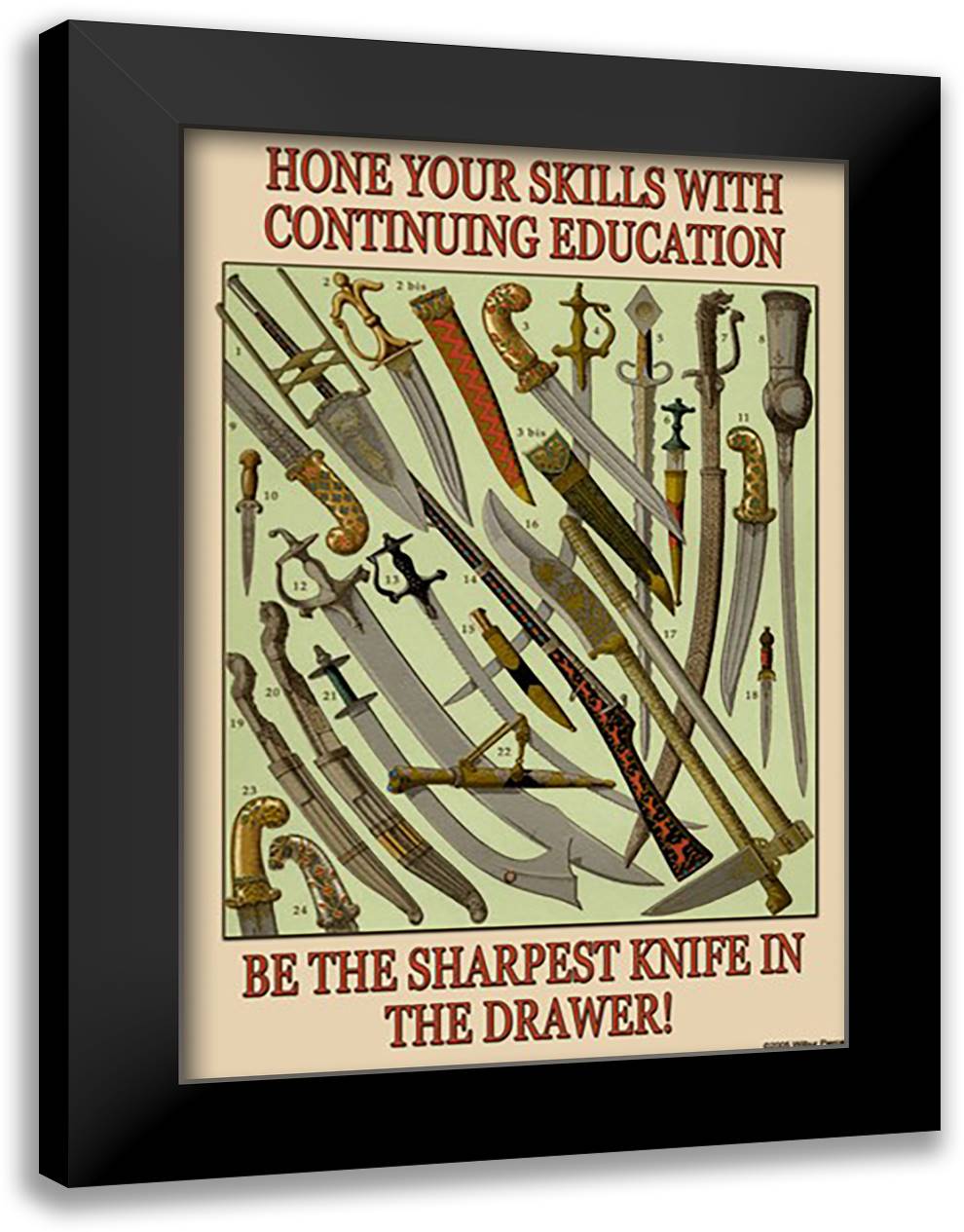 Hone your Skills 16x22 Black Modern Wood Framed Art Print Poster by Pierce, Wilbur