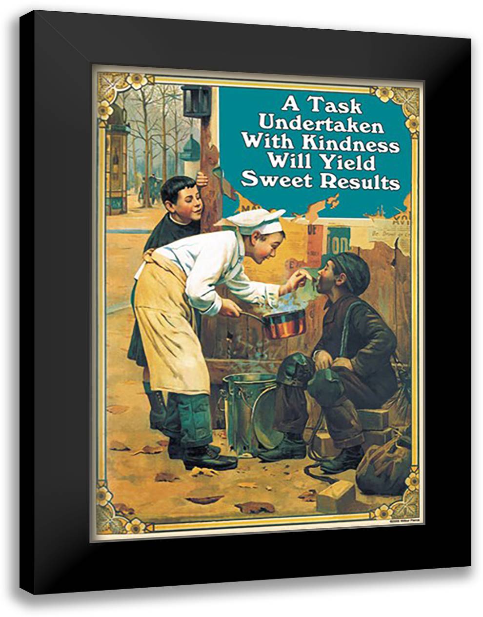 A Task Undertaken 16x22 Black Modern Wood Framed Art Print Poster by Pierce, Wilbur