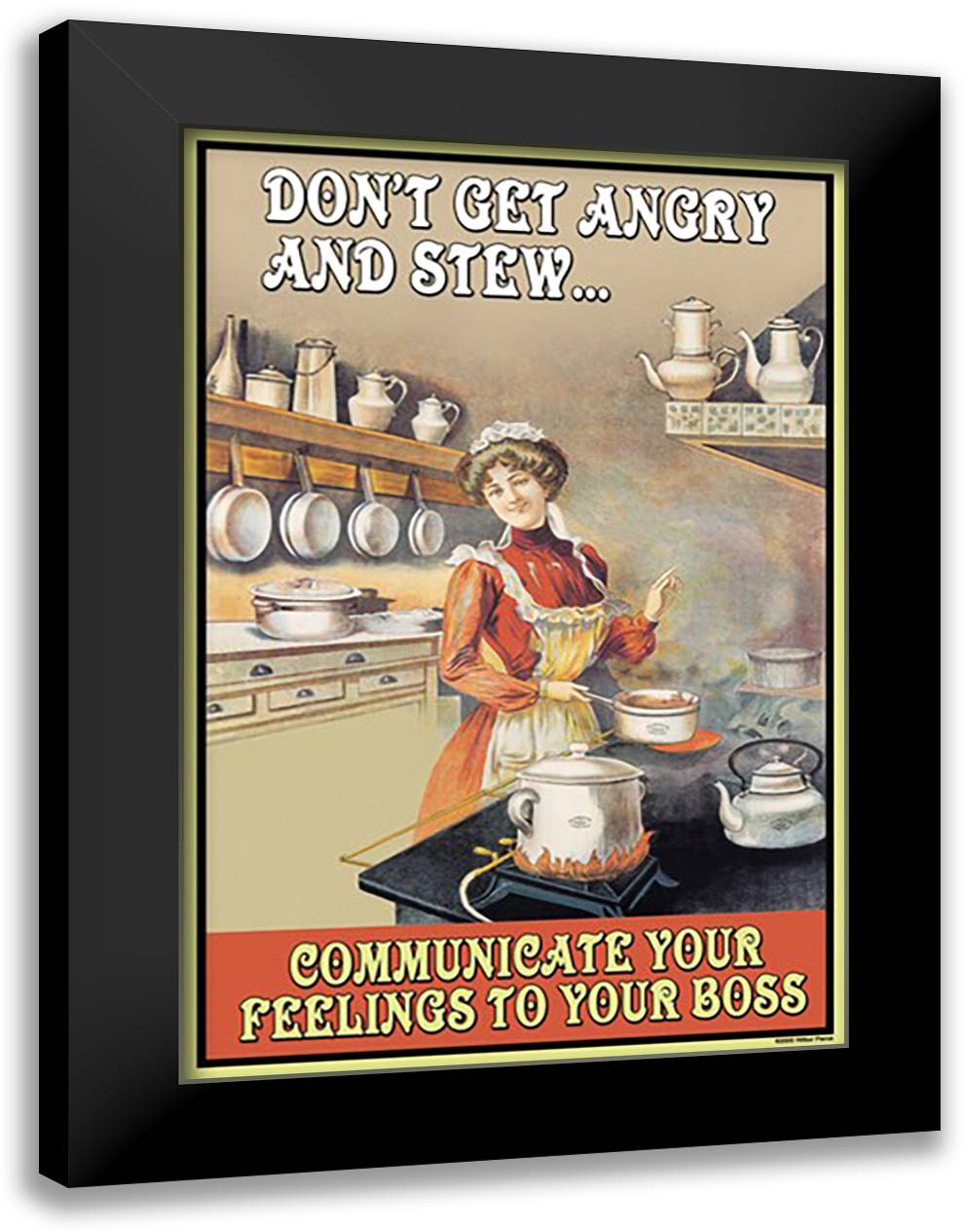 Don't Get Angry 16x22 Black Modern Wood Framed Art Print Poster by Pierce, Wilbur