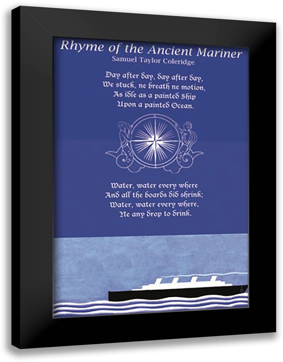 Rhyme of the Ancient Mariner 16x22 Black Modern Wood Framed Art Print Poster by Pierce, Wilbur