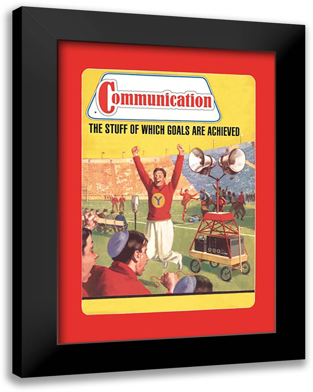 Communication 16x22 Black Modern Wood Framed Art Print Poster by Pierce, Wilbur