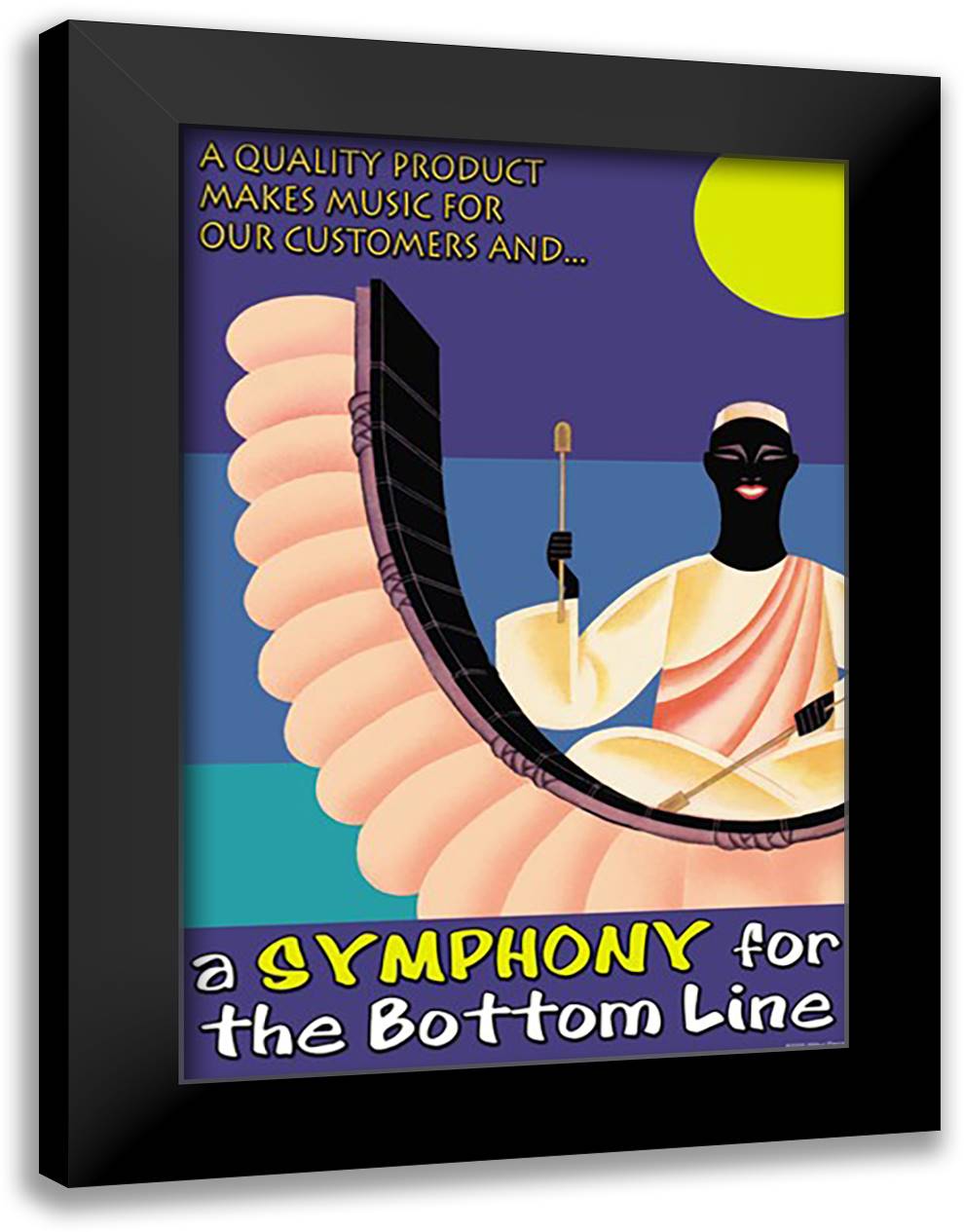 A Syphony for the Bottom Line 16x22 Black Modern Wood Framed Art Print Poster by Pierce, Wilbur