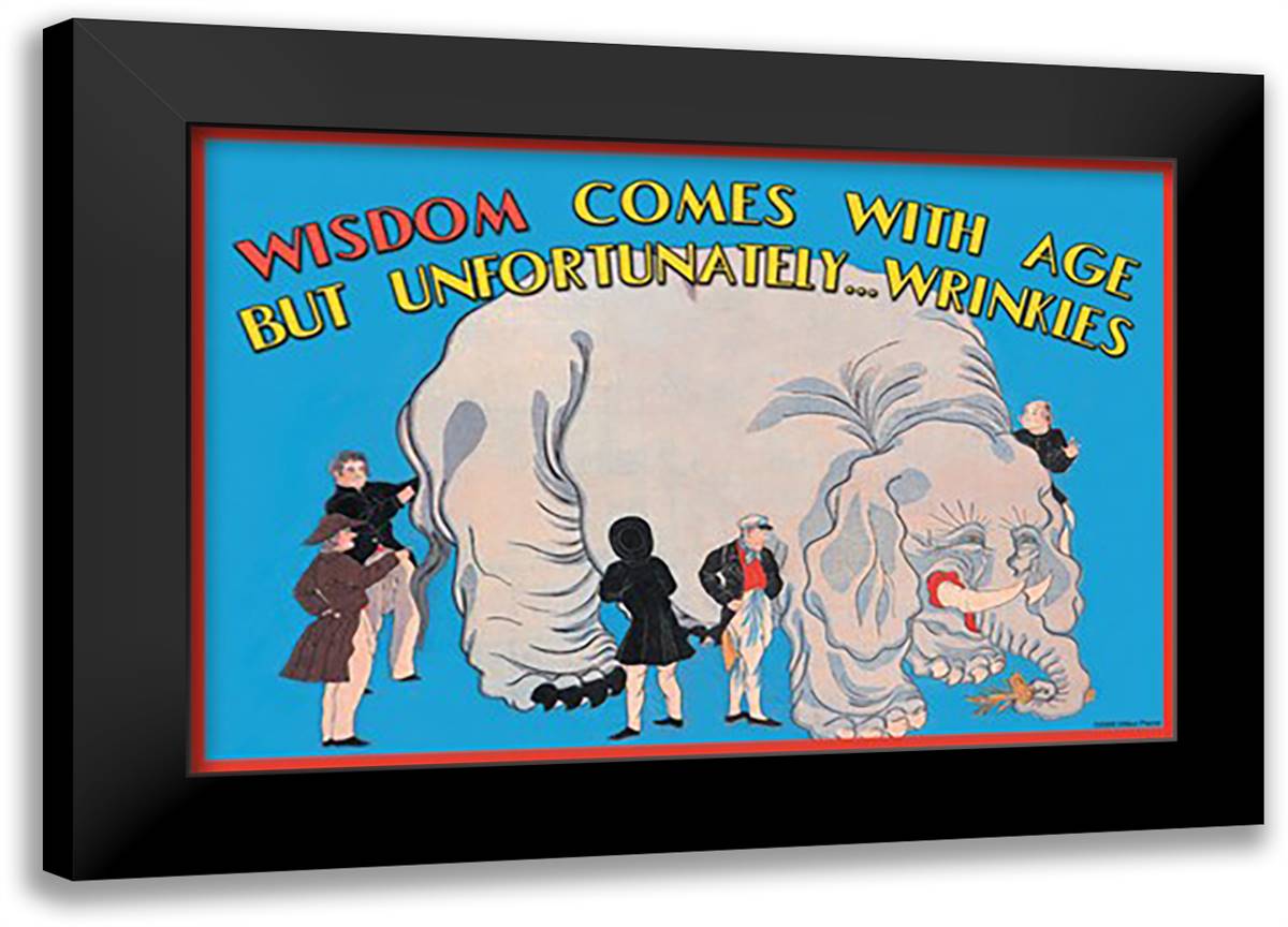 Wisdom comes with age 22x16 Black Modern Wood Framed Art Print Poster by Pierce, Paris