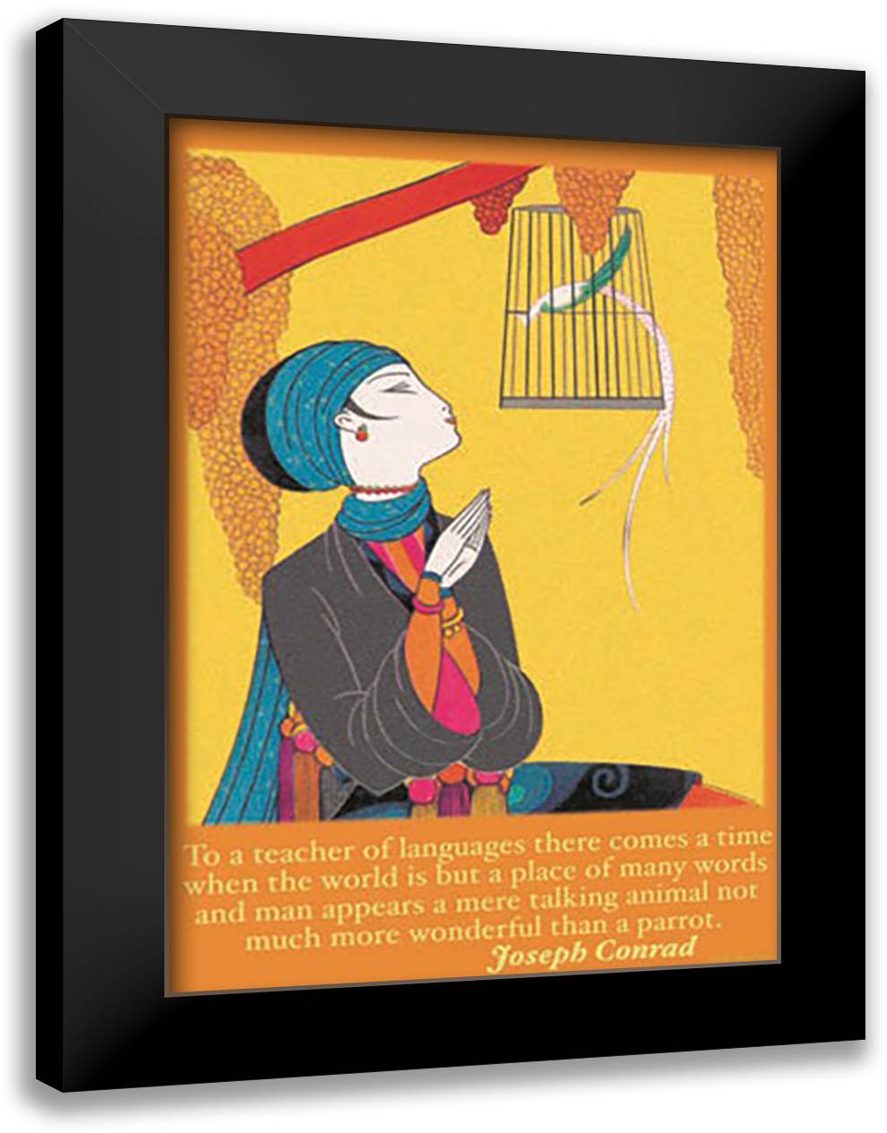 Teacher of Languages 16x22 Black Modern Wood Framed Art Print Poster by Pierce, Wilbur