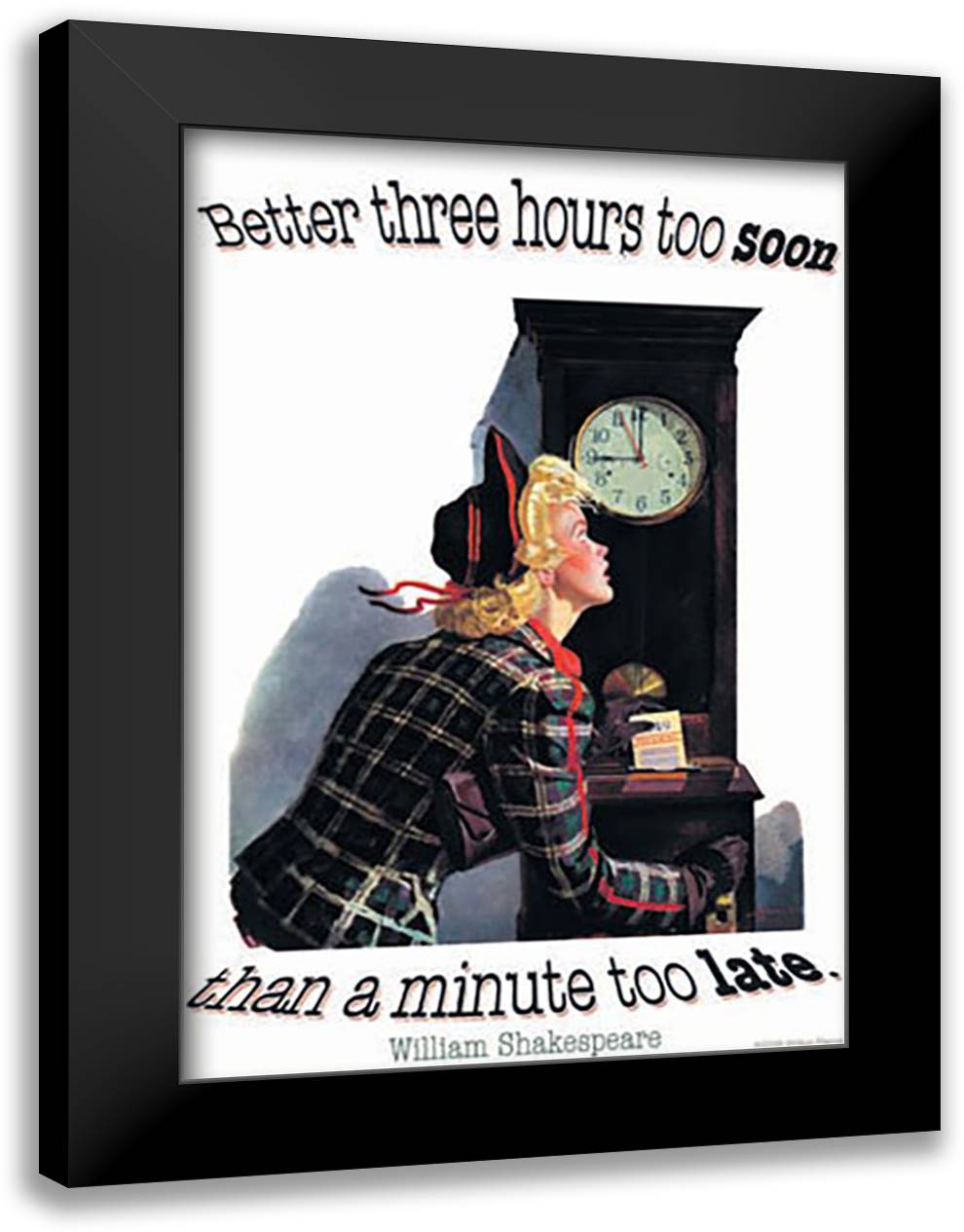 Better three hours too soon 16x22 Black Modern Wood Framed Art Print Poster by Pierce, Wilbur