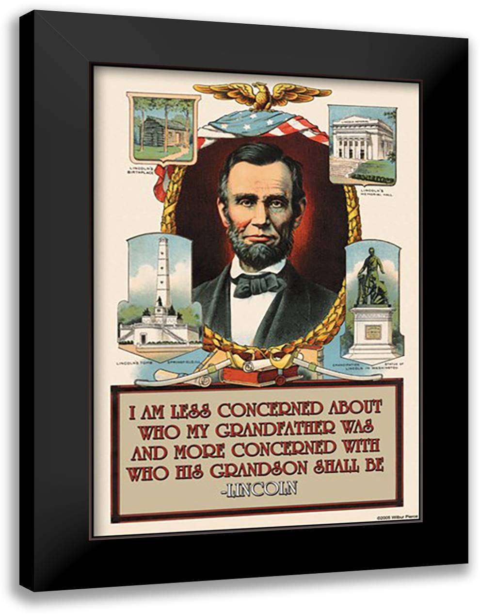 I am less concerned 16x22 Black Modern Wood Framed Art Print Poster by Pierce, Wilbur