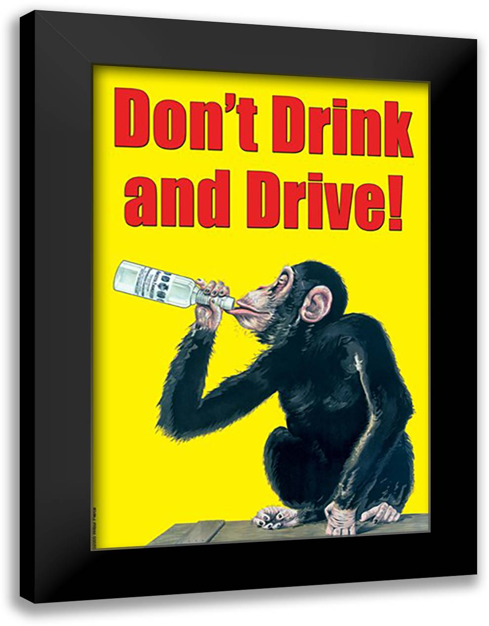 Don't Drink And Drive 16x22 Black Modern Wood Framed Art Print Poster by Pierce, Wilbur