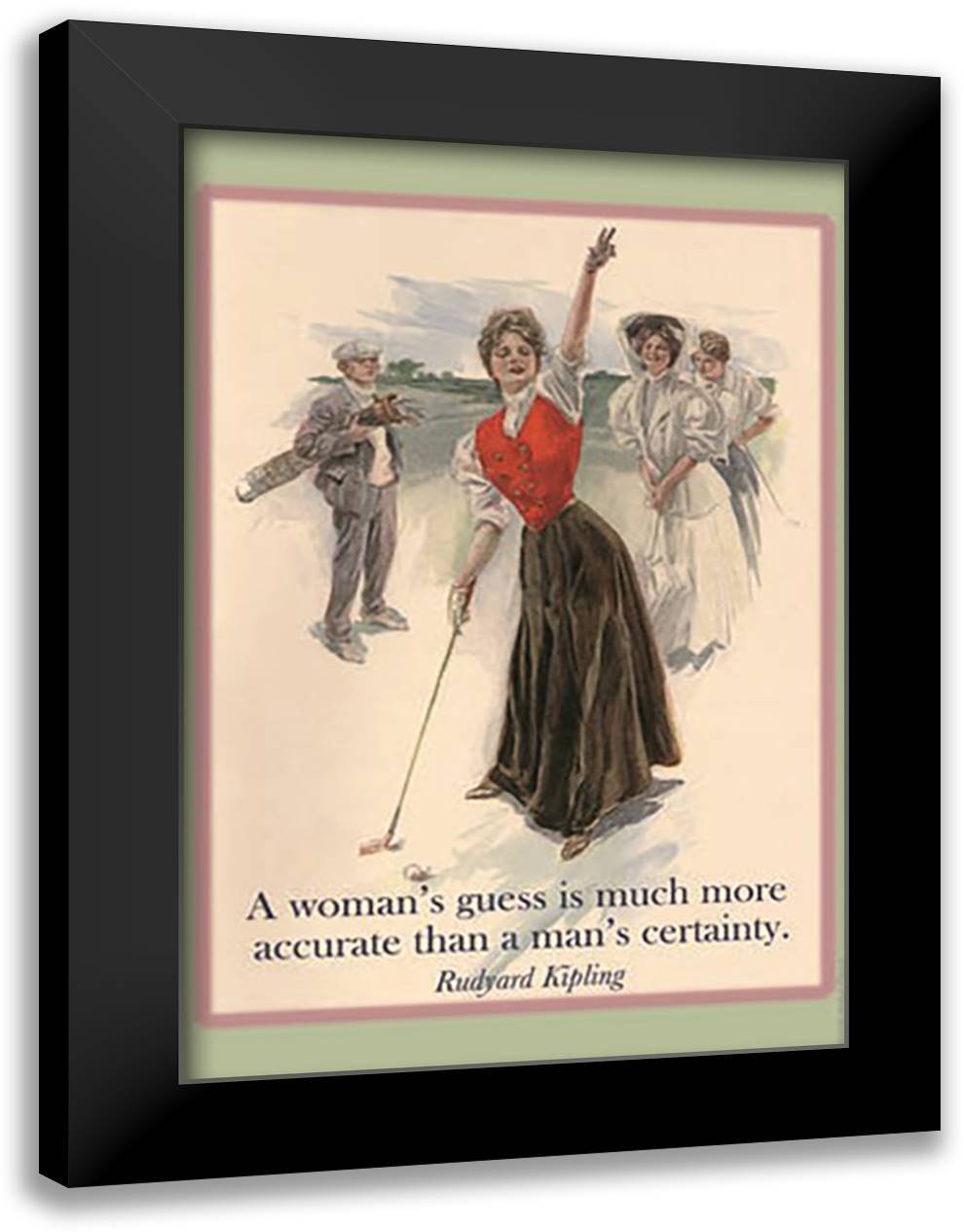 A Woman's Guess 16x22 Black Modern Wood Framed Art Print Poster by Pierce, Wilbur