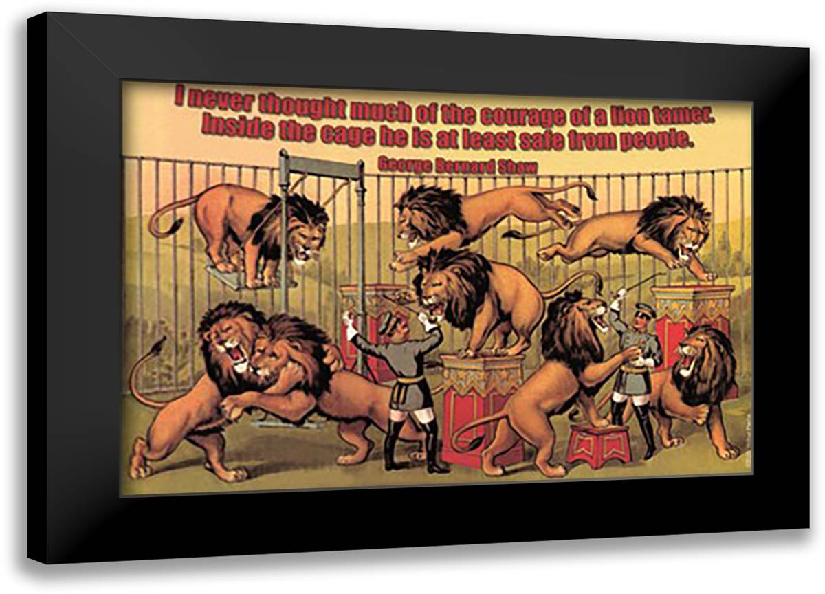 Courage of a Lion Tamer 22x16 Black Modern Wood Framed Art Print Poster by Pierce, Wilbur