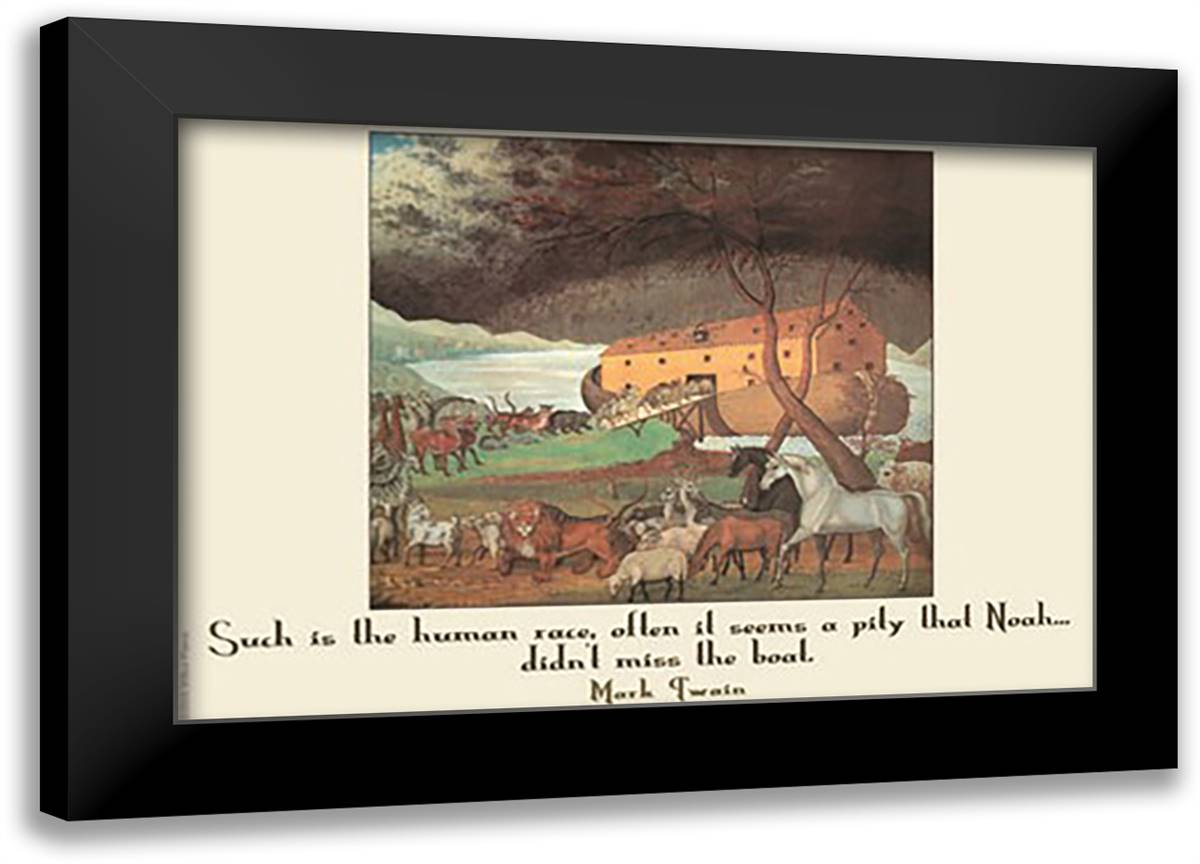Noah & The Human Race 22x16 Black Modern Wood Framed Art Print Poster by Pierce, Wilbur