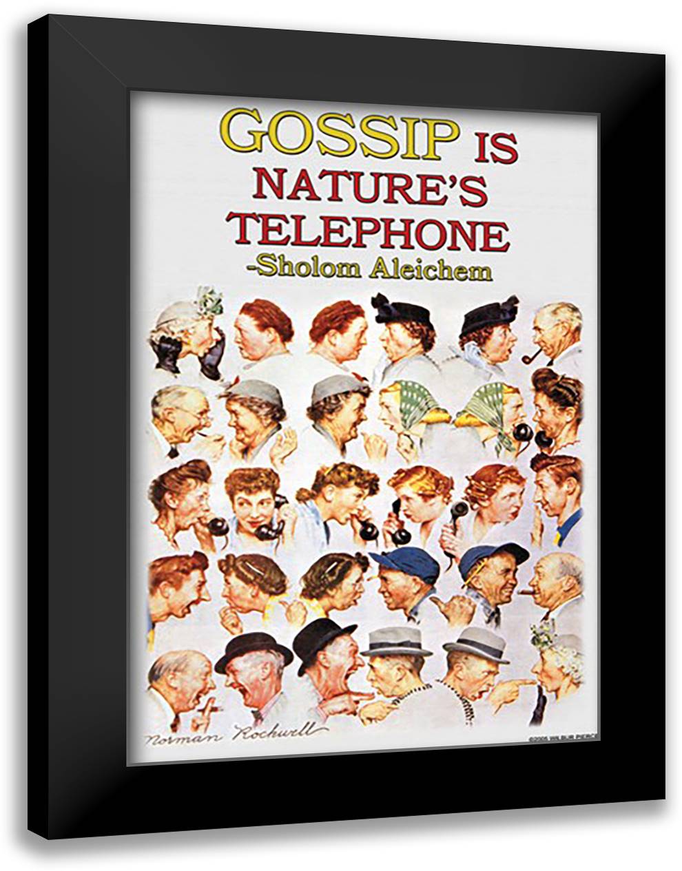 Gossip is Natures Telephone 16x22 Black Modern Wood Framed Art Print Poster by Pierce, Wilbur