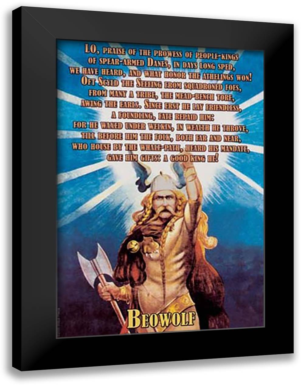 Beowolf 16x22 Black Modern Wood Framed Art Print Poster by Pierce, Wilbur