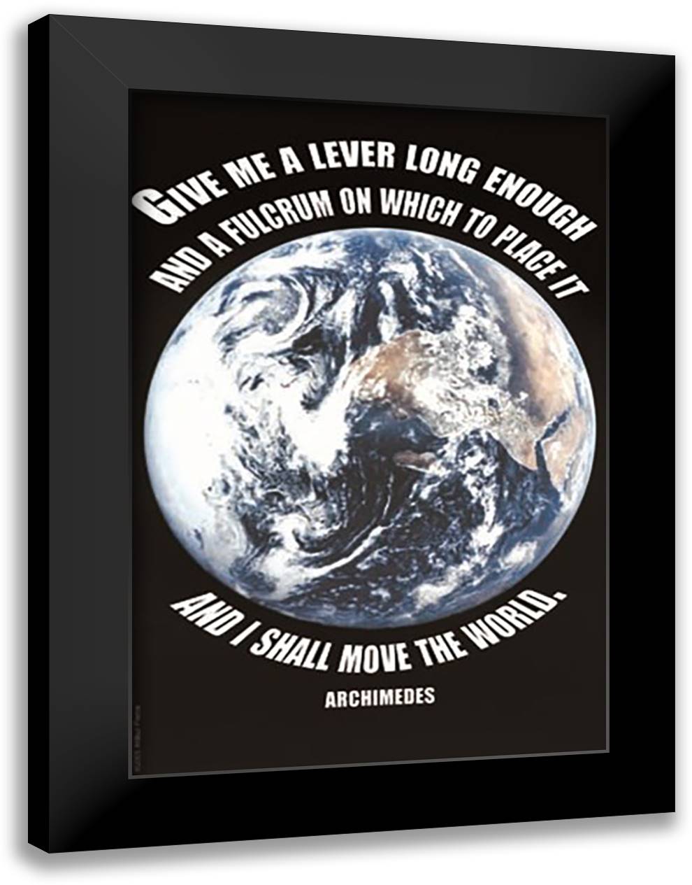 Archimedes Lever 16x22 Black Modern Wood Framed Art Print Poster by Pierce, Wilbur