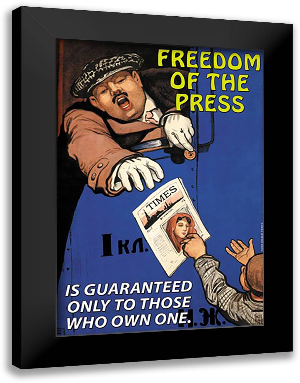 Freedom of the Press 16x22 Black Modern Wood Framed Art Print Poster by Pierce, Wilbur