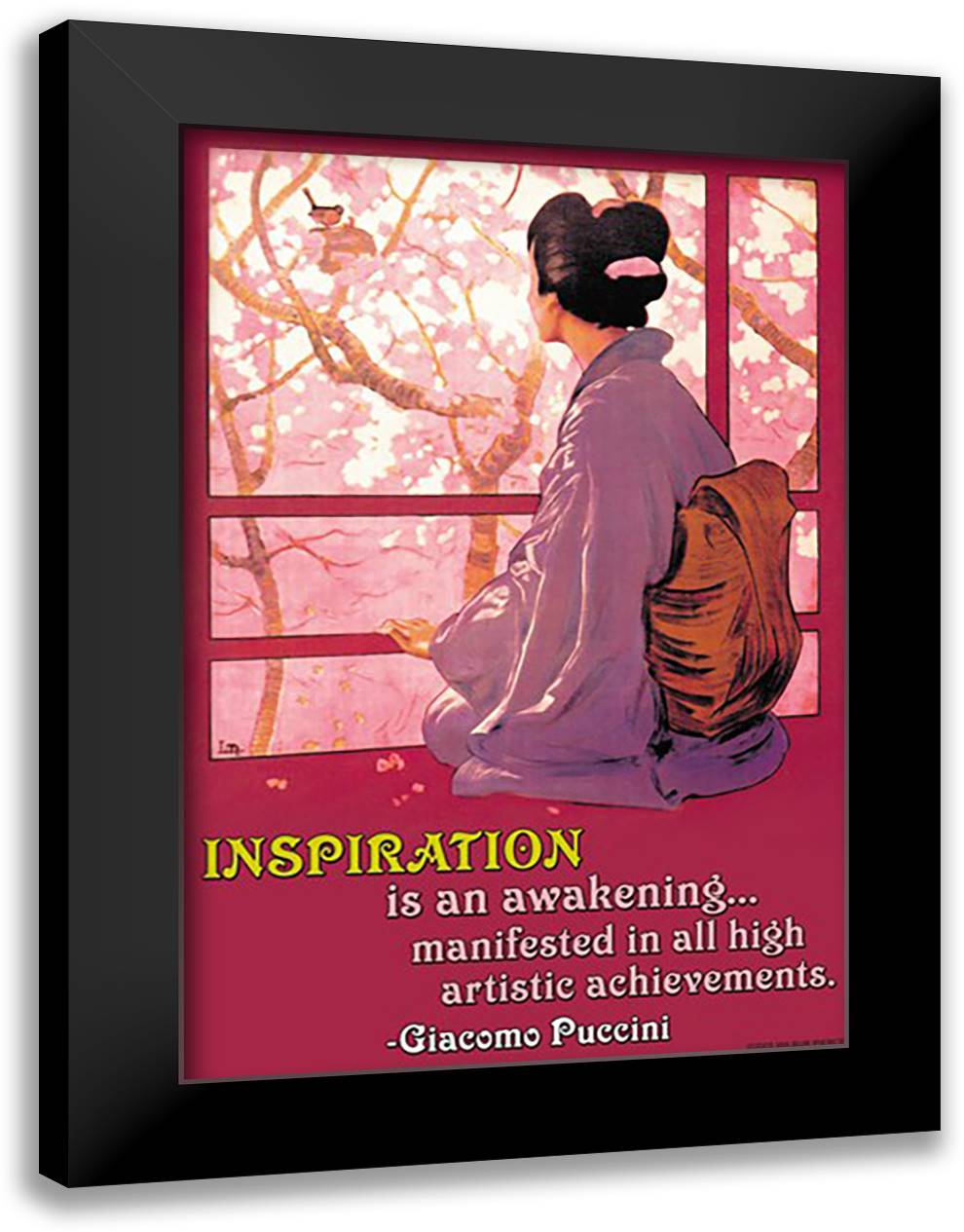 Inspiration Madame Butterfly 16x22 Black Modern Wood Framed Art Print Poster by Pierce, Wilbur