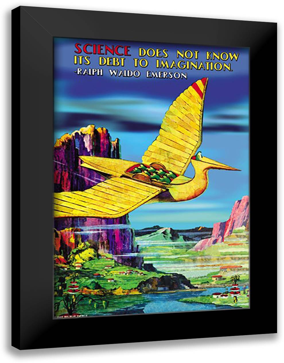 Science Does Not Know Its Debt to Imagination 16x22 Black Modern Wood Framed Art Print Poster by Pierce, Wilbur