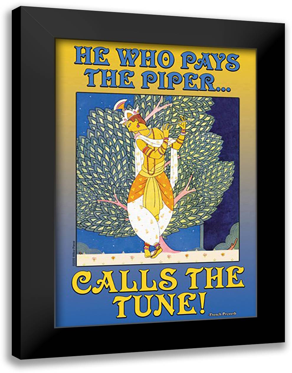 He who pays the Piper calls the tune 16x22 Black Modern Wood Framed Art Print Poster by Pierce, Wilbur