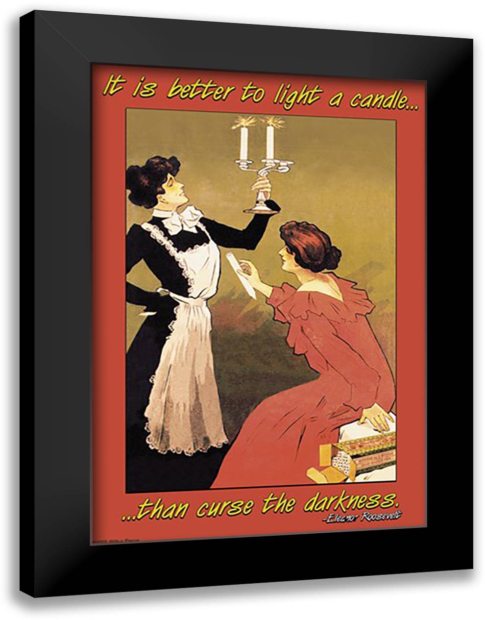 It is Better to Light a Candle than to Curse the Darkness 16x22 Black Modern Wood Framed Art Print Poster by Pierce, Wilbur