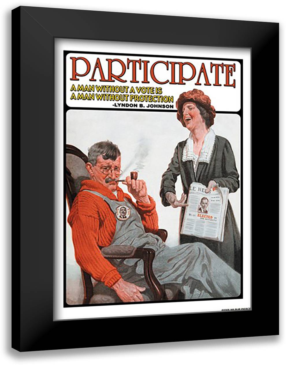 Participate 16x22 Black Modern Wood Framed Art Print Poster by Pierce, Wilbur