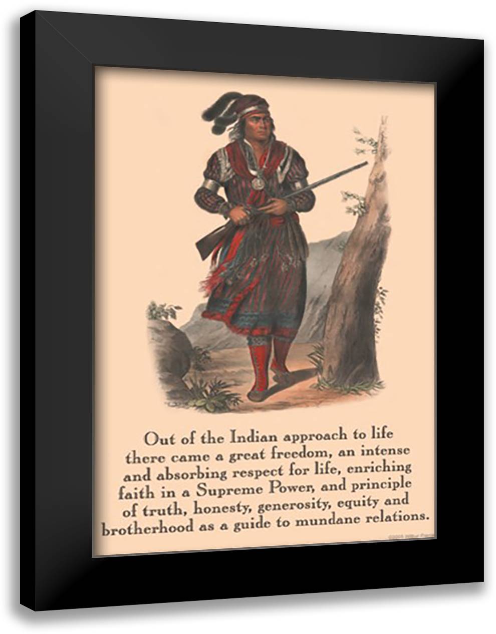 Indian Approch to Life 16x22 Black Modern Wood Framed Art Print Poster by Pierce, Wilbur