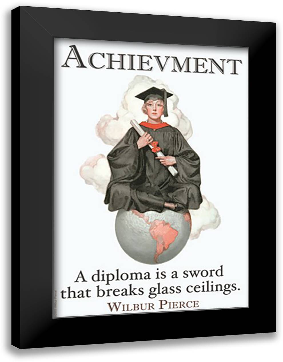 Achievement 16x22 Black Modern Wood Framed Art Print Poster by Pierce, Wilbur
