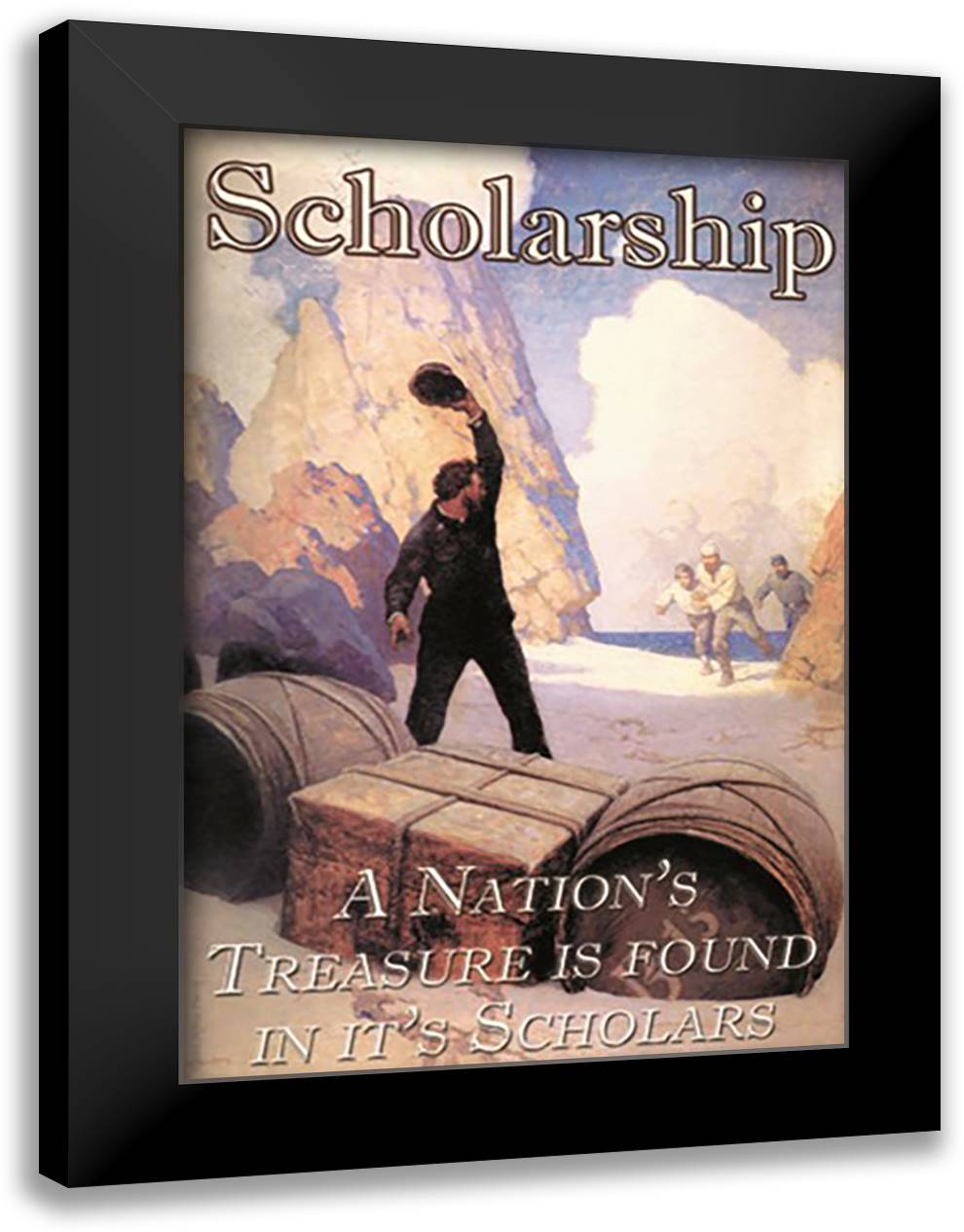 Scholarship 16x22 Black Modern Wood Framed Art Print Poster by Pierce, Wilbur