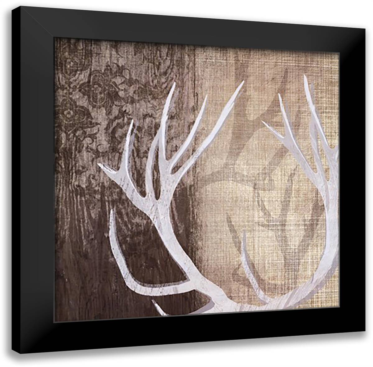 Deer Lodge I 28x28 Black Modern Wood Framed Art Print Poster by Venter, Tandi