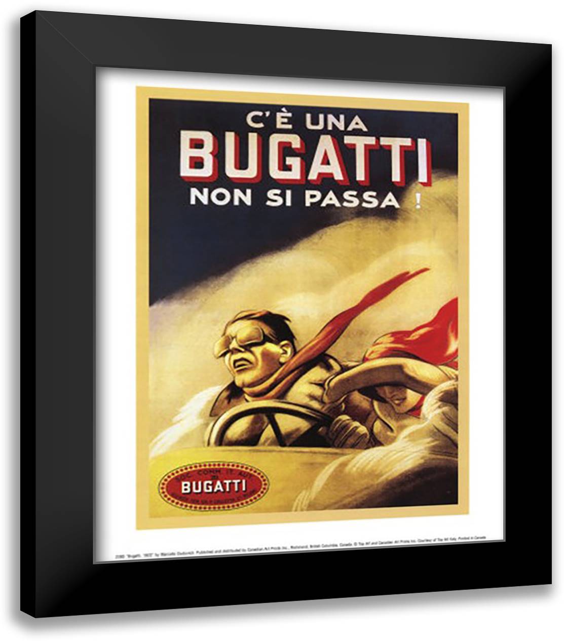 Bugatti, 1922 14x16 Black Modern Wood Framed Art Print Poster by Dudovich, Marcello