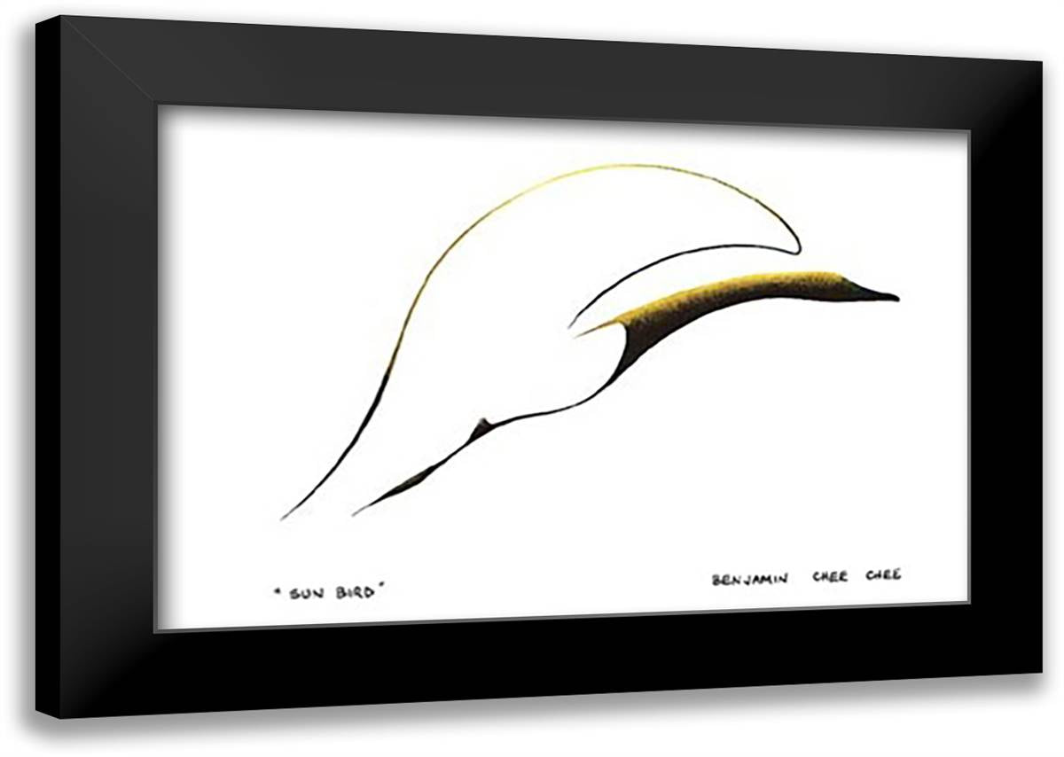 Sunbird 28x23 Black Modern Wood Framed Art Print Poster by Chee Chee, Benjamin