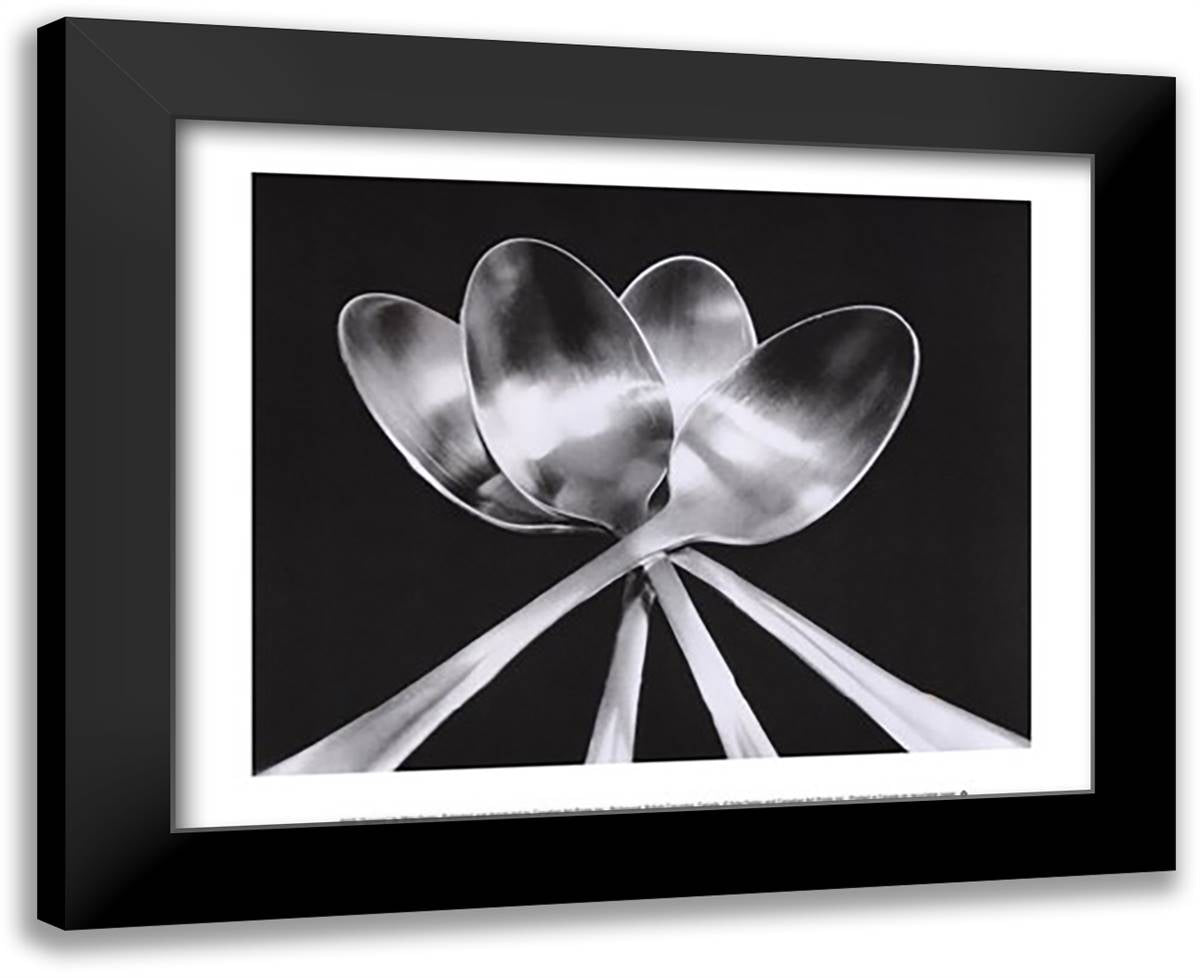 Spoons 16x14 Black Modern Wood Framed Art Print Poster by Feeley, Mike
