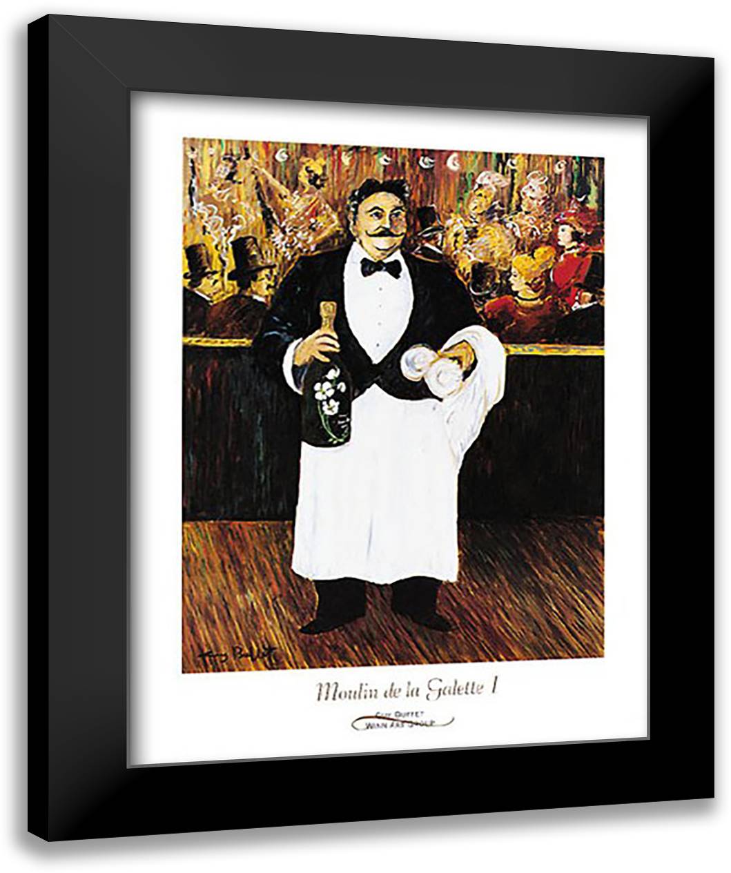Moulin de la Galette I 24x31 Black Modern Wood Framed Art Print Poster by Buffet, Guy
