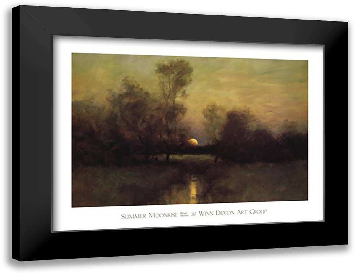 Summer Moonrise 38x28 Black Modern Wood Framed Art Print Poster by Sheehan, Dennis