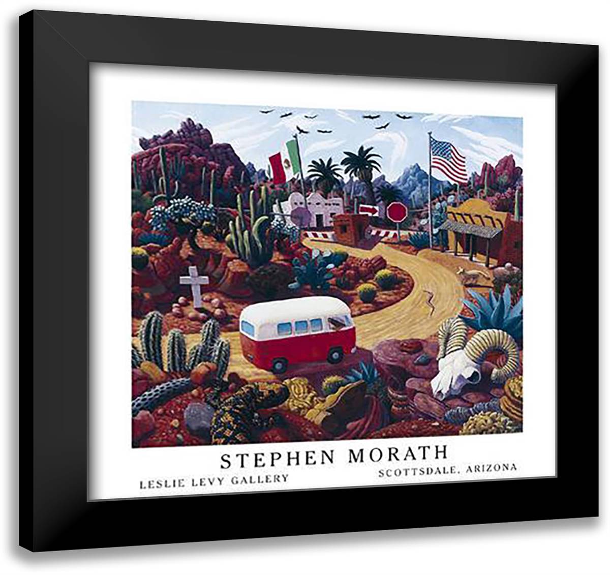 Gringo Pass 31x28 Black Modern Wood Framed Art Print Poster by Morath, Stephen
