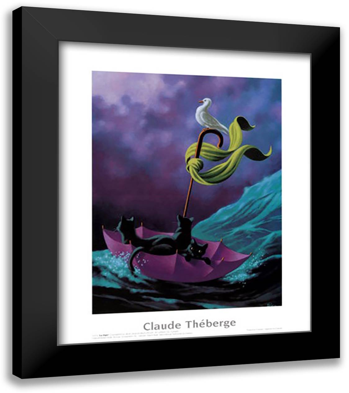 La Vigie 20x24 Black Modern Wood Framed Art Print Poster by Theberge, Claude