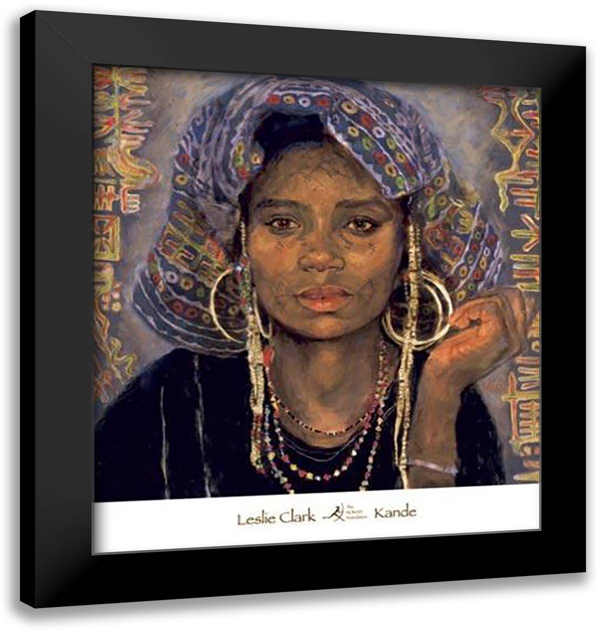 Kande 24x26 Black Modern Wood Framed Art Print Poster by Clark, Leslie