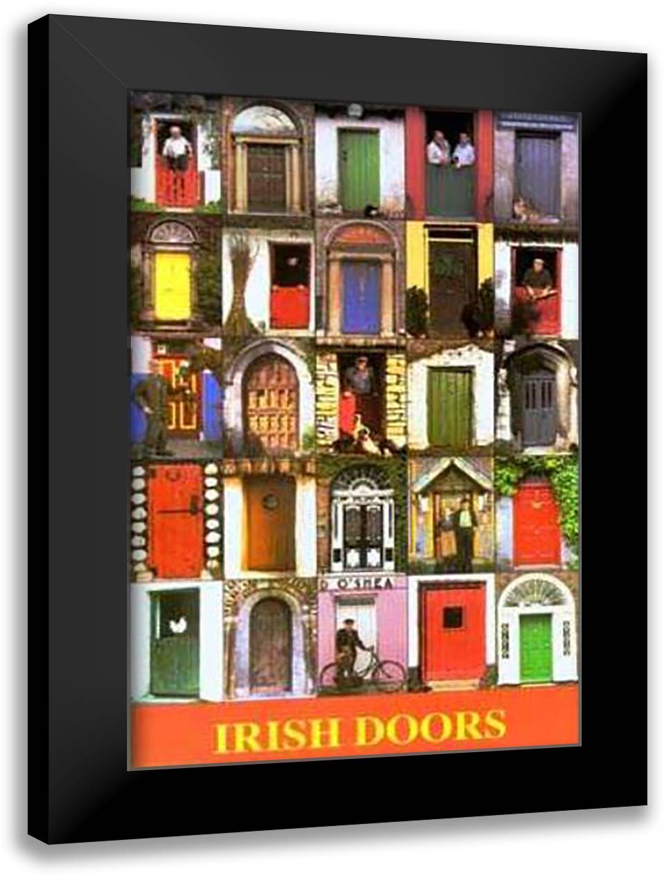 Irish Doors 26x39 Black Modern Wood Framed Art Print Poster