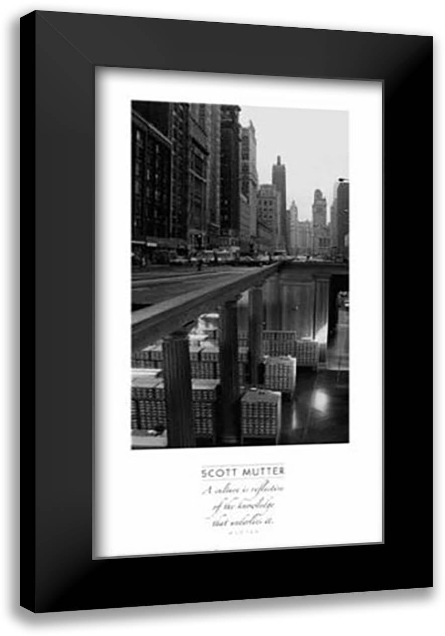 Library 24x40 Black Modern Wood Framed Art Print Poster by Mutter, Scott