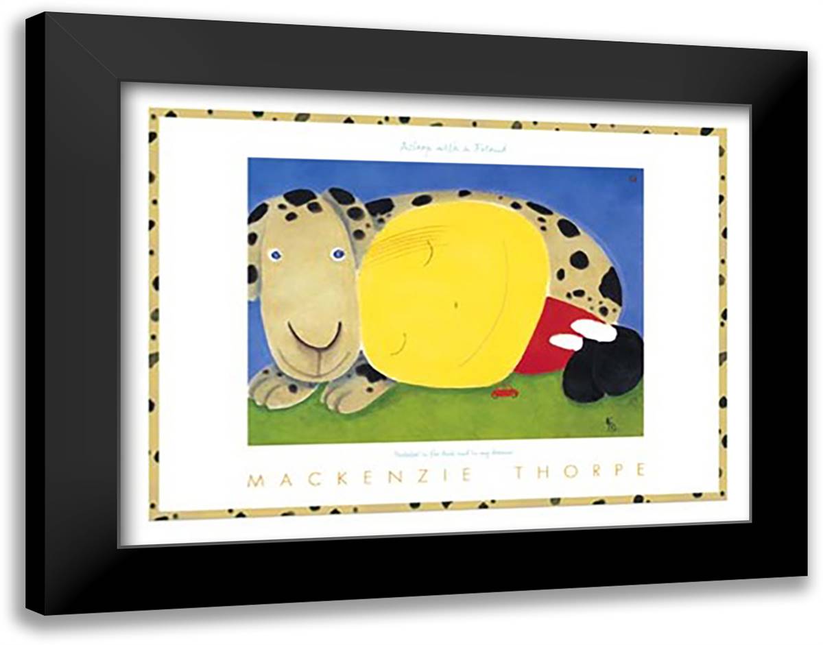 ASLEEP WITH A FRIEND 36x28 Black Modern Wood Framed Art Print Poster by Thorpe, Mackenzie
