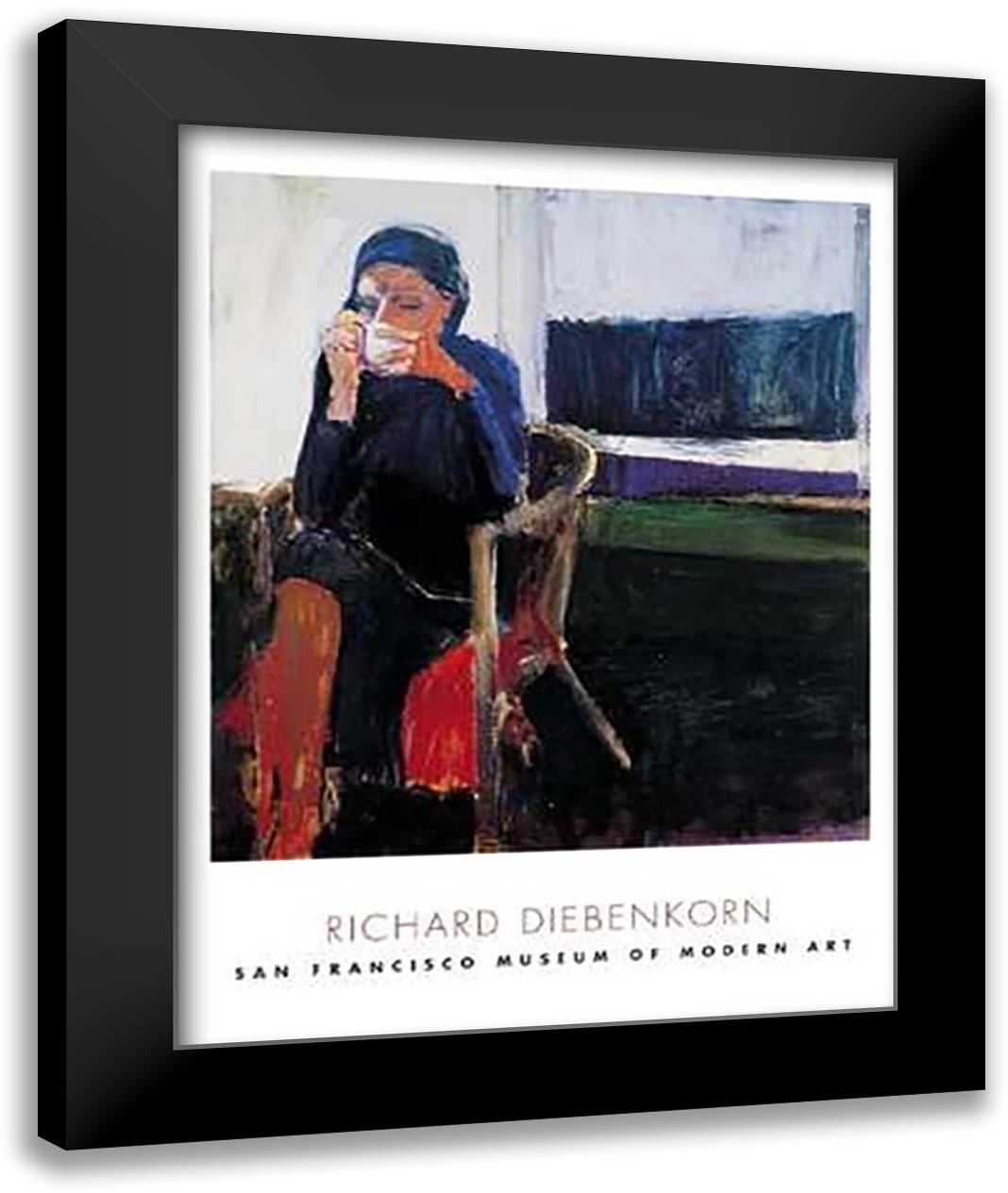 Coffee 28x38 Black Modern Wood Framed Art Print Poster by Diebenkorn, Richard