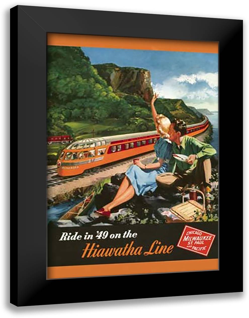 Hiawatha 1949 28x40 Black Modern Wood Framed Art Print Poster