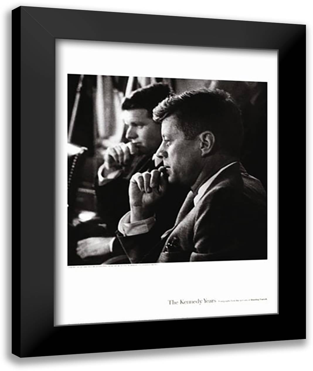 Rfk Jfk, 1962 22x28 Black Modern Wood Framed Art Print Poster by Tretick, Stanley