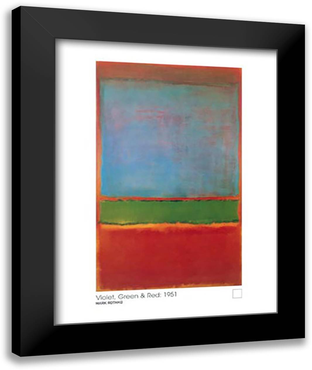 Violet, Green and Red, 1951 28x36 Black Modern Wood Framed Art Print Poster by Rothko, Mark