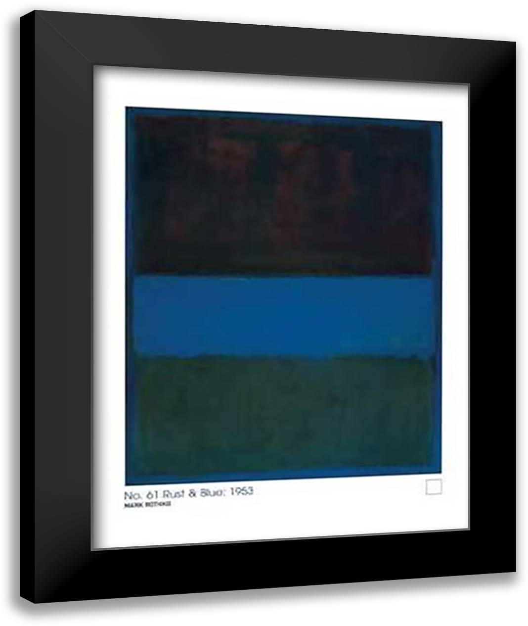 No61 Rust And Blue, 1953 28x36 Black Modern Wood Framed Art Print Poster
