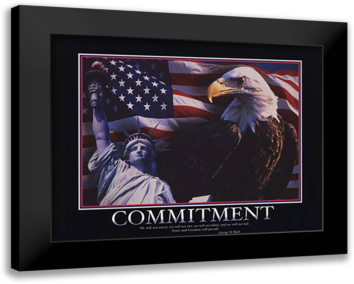 Motivational - Commitment 18x15 Black Modern Wood Framed Art Print Poster