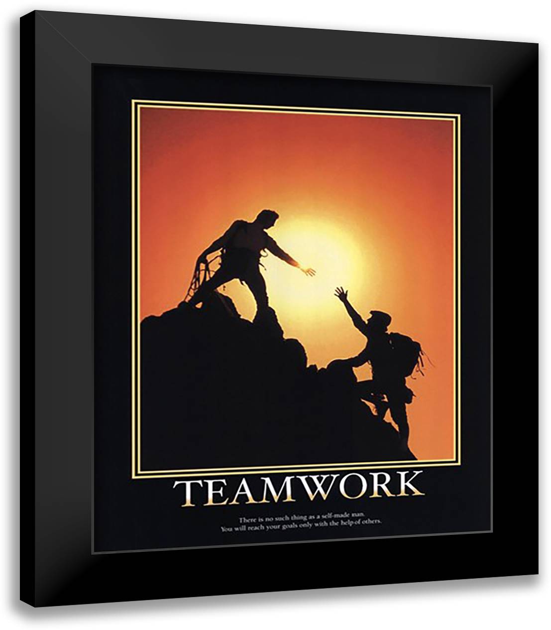 Motivational - Teamwork 15x18 Black Modern Wood Framed Art Print Poster