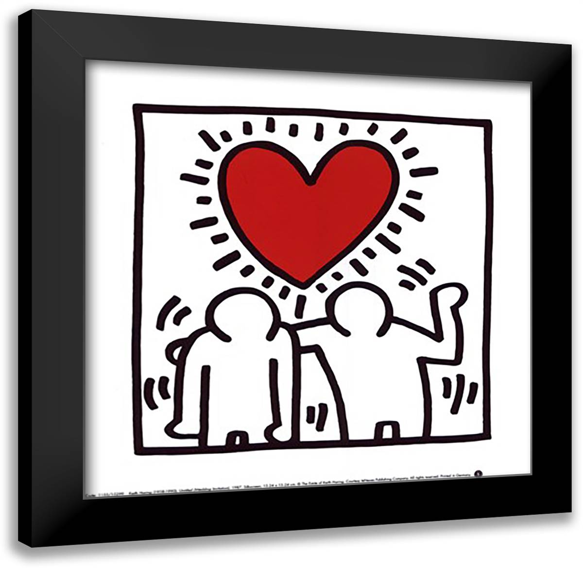 Wedding Invitation 16x16 Black Modern Wood Framed Art Print Poster by Haring, Keith
