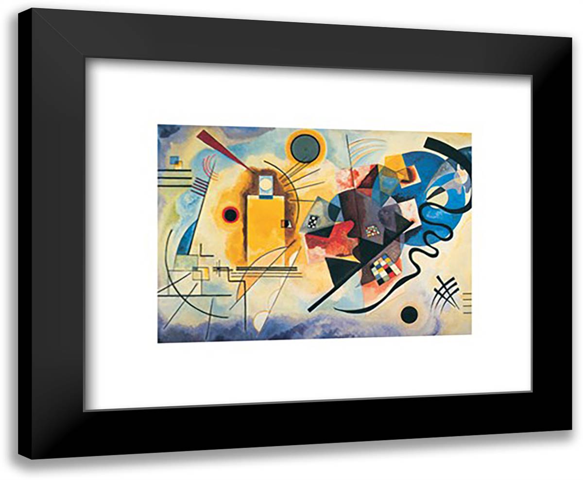 Jaune Rouge Bleu 1925 24x20 Black Modern Wood Framed Art Print Poster