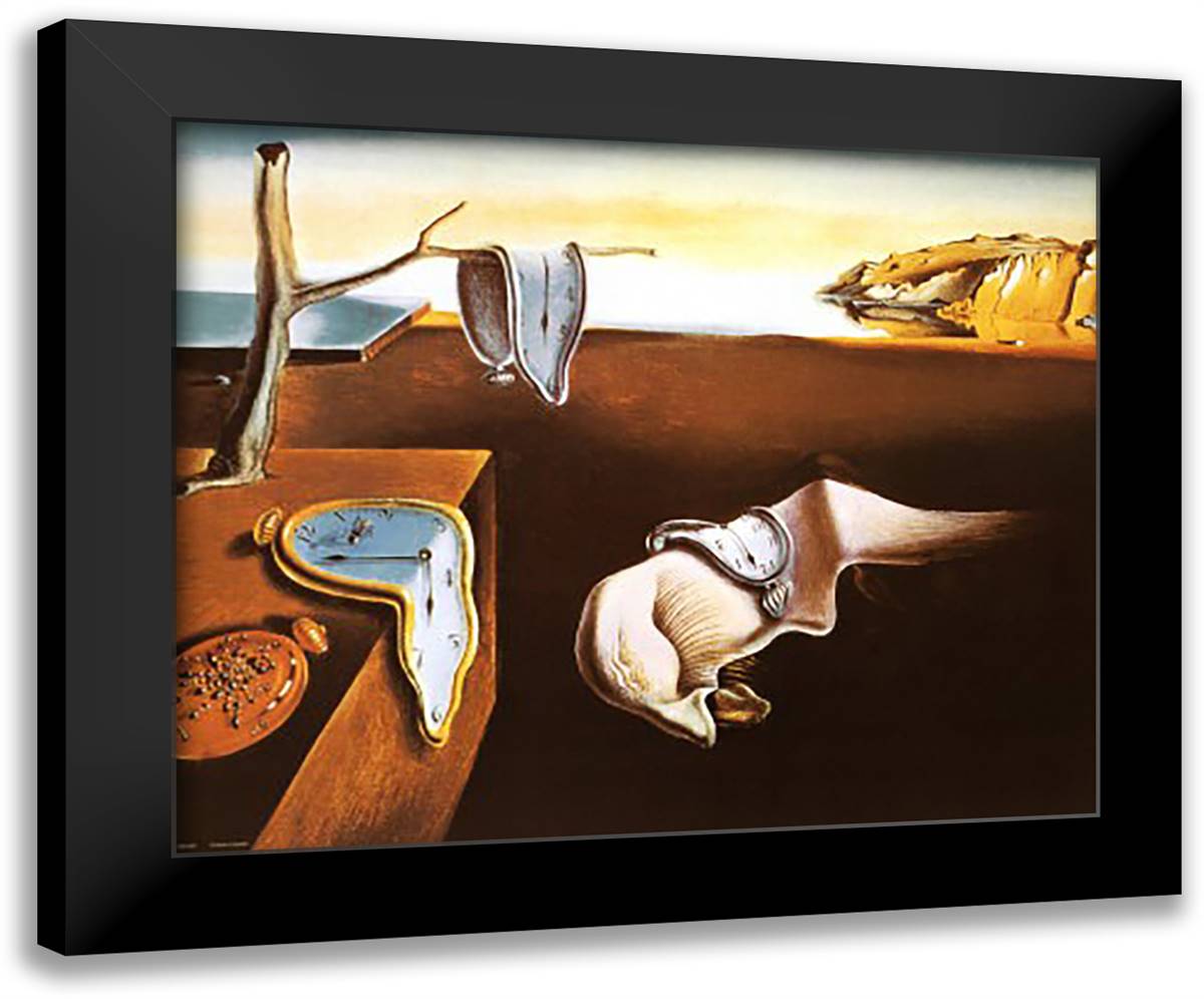 The Persistence of Memory, c.1931 24x20 Black Modern Wood Framed Art Print Poster by Dali, Salvador